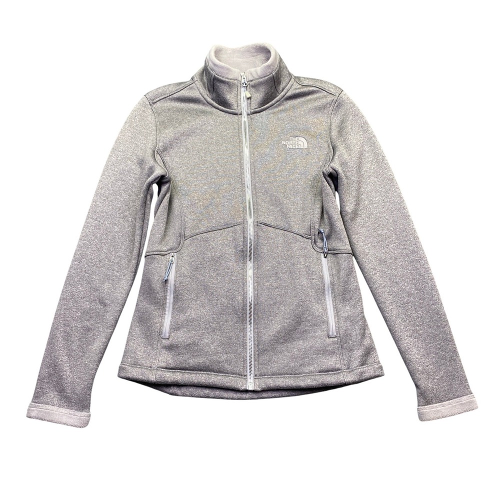 The North Face Womens Agave Jacket Gray Full Zip Softshell Fleece C656 S/P